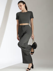 Kotty Grey Round Neck Top With Trousers
