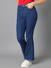 Kotty Blue Women Jean Bootcut High-Rise Clean Look Stretchable Jeans