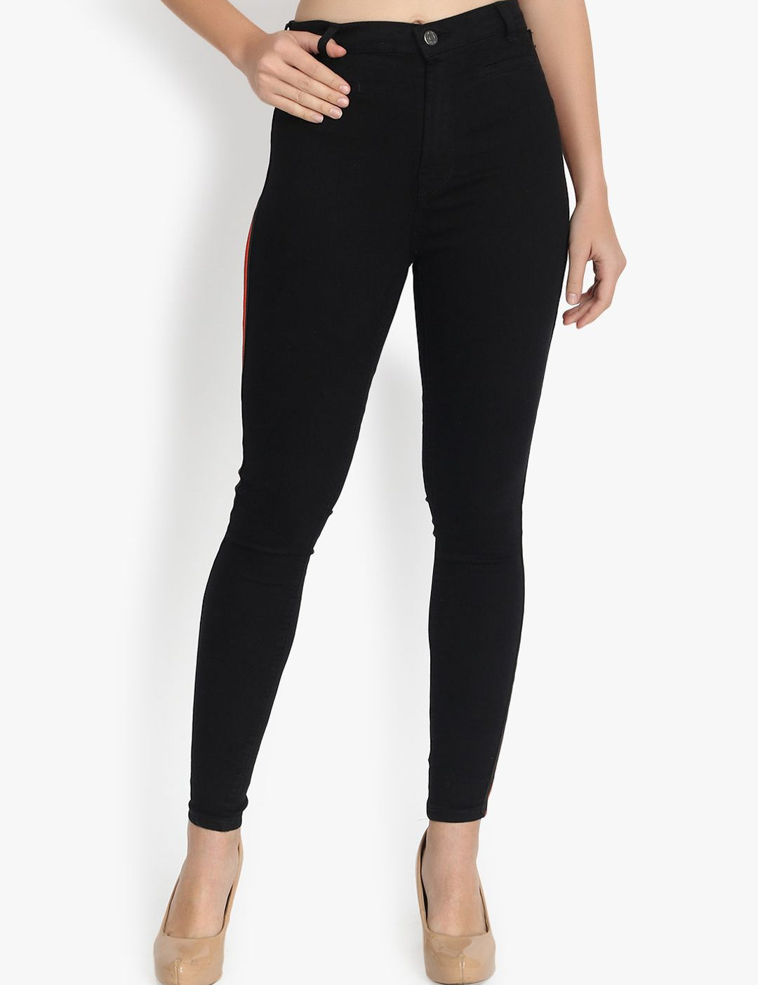 Kotty Women Black Skinny Fit High-Rise Clean Look Jeans