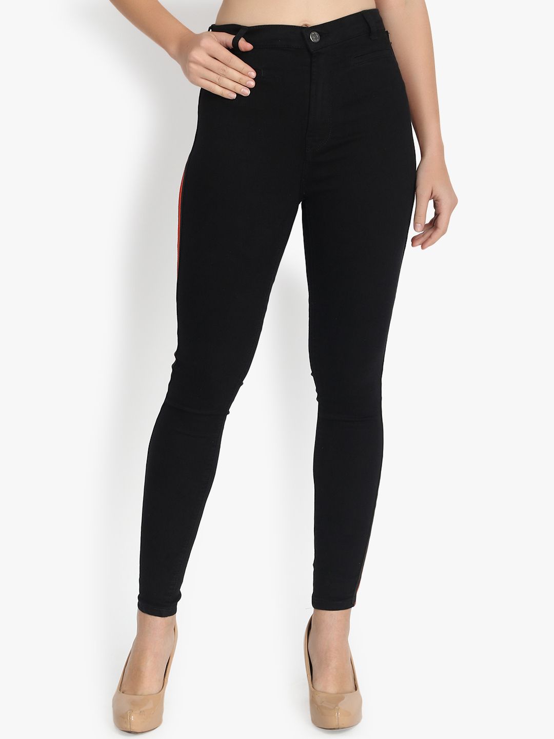 Kotty Women Black Skinny Fit High-Rise Clean Look Jeans