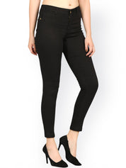 Kotty Women Black Skinny Fit High-Rise Clean Look Stretchable Jeans
