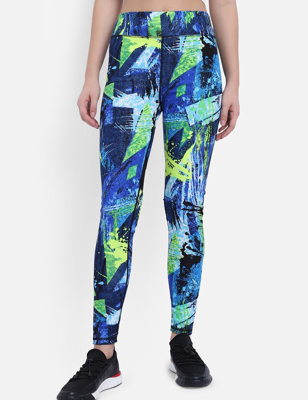 Kotty Women Blue & Green Printed Tights