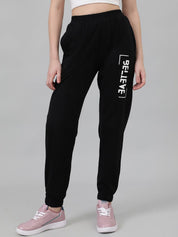 Kotty Women Typography Printed Relaxed-Fit Mid-Rise Joggers