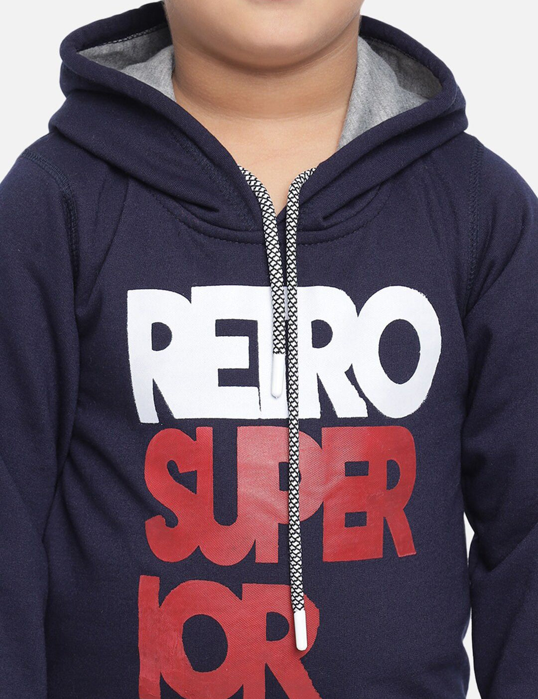Kotty Boys Blue & Red Printed Hooded Sweatshirt