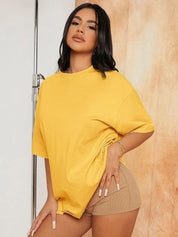 Kotty Drop-Shoulder Sleeves Longline Loose T-shirt