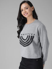 Kotty Women Grey Striped Sweatshirt