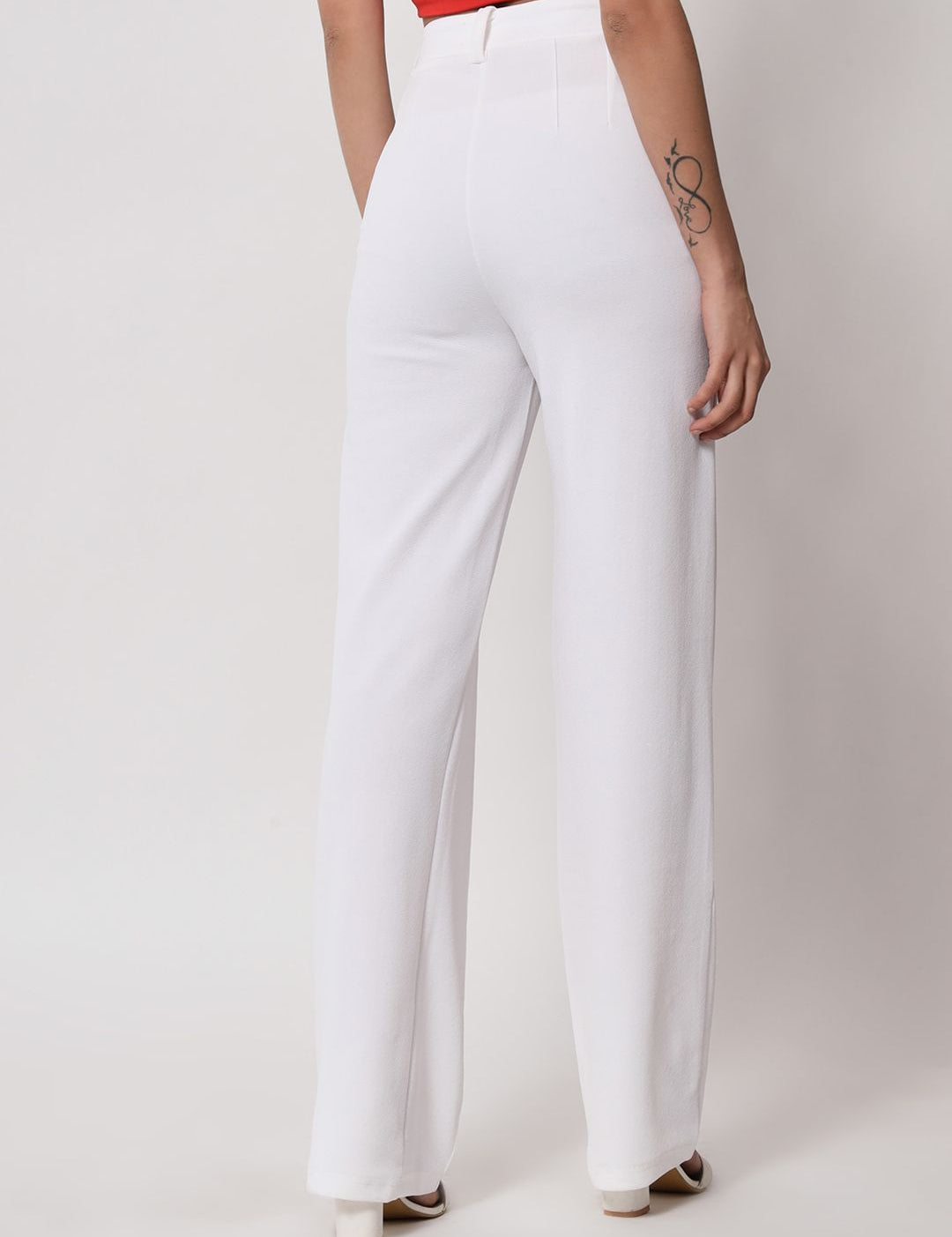 Kotty Women Pack Of 2 Relaxed Straight Leg Fit High-Rise Easy Wash Trousers