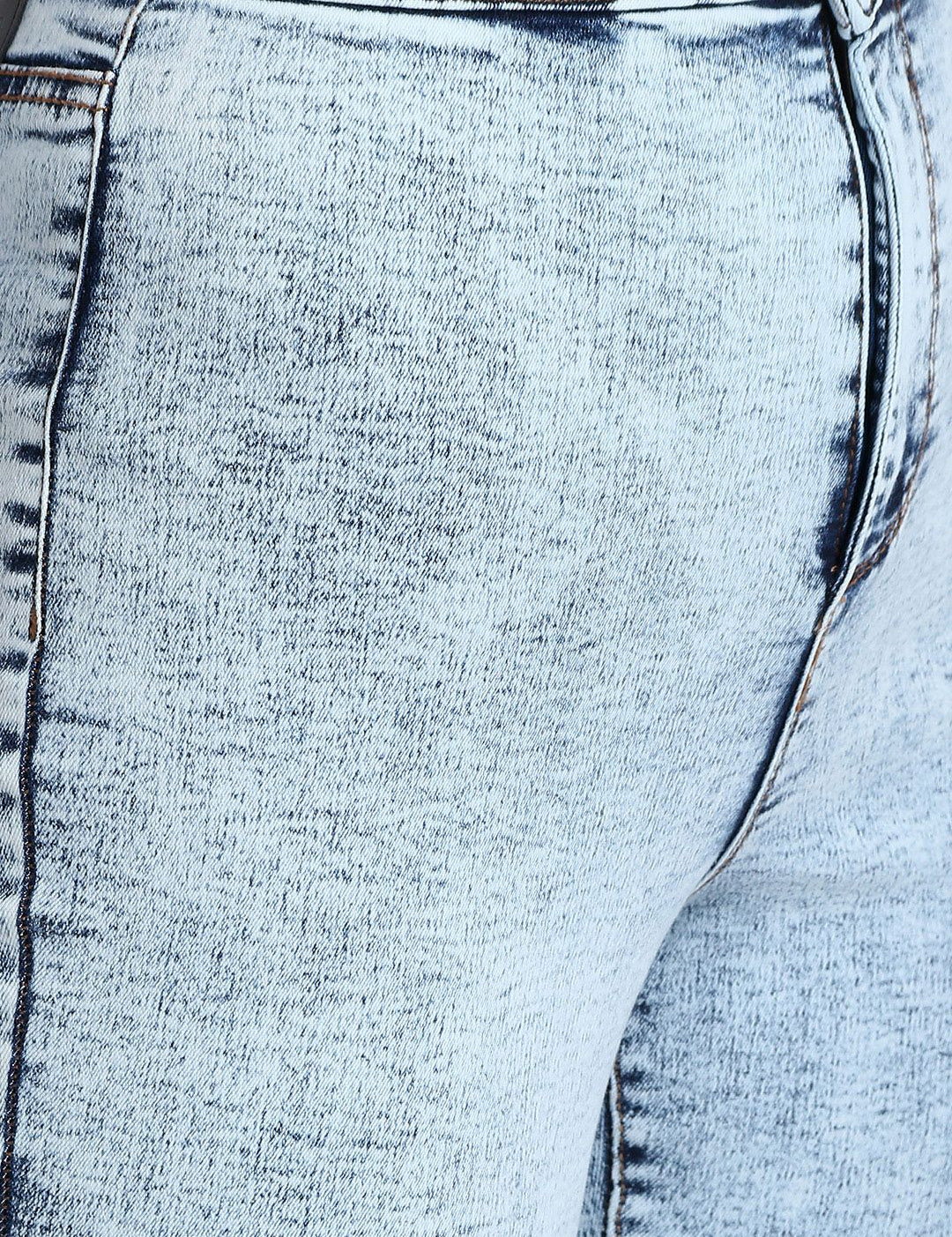 Kotty Women Blue Skinny Fit High-Rise Slash Knee Jeans