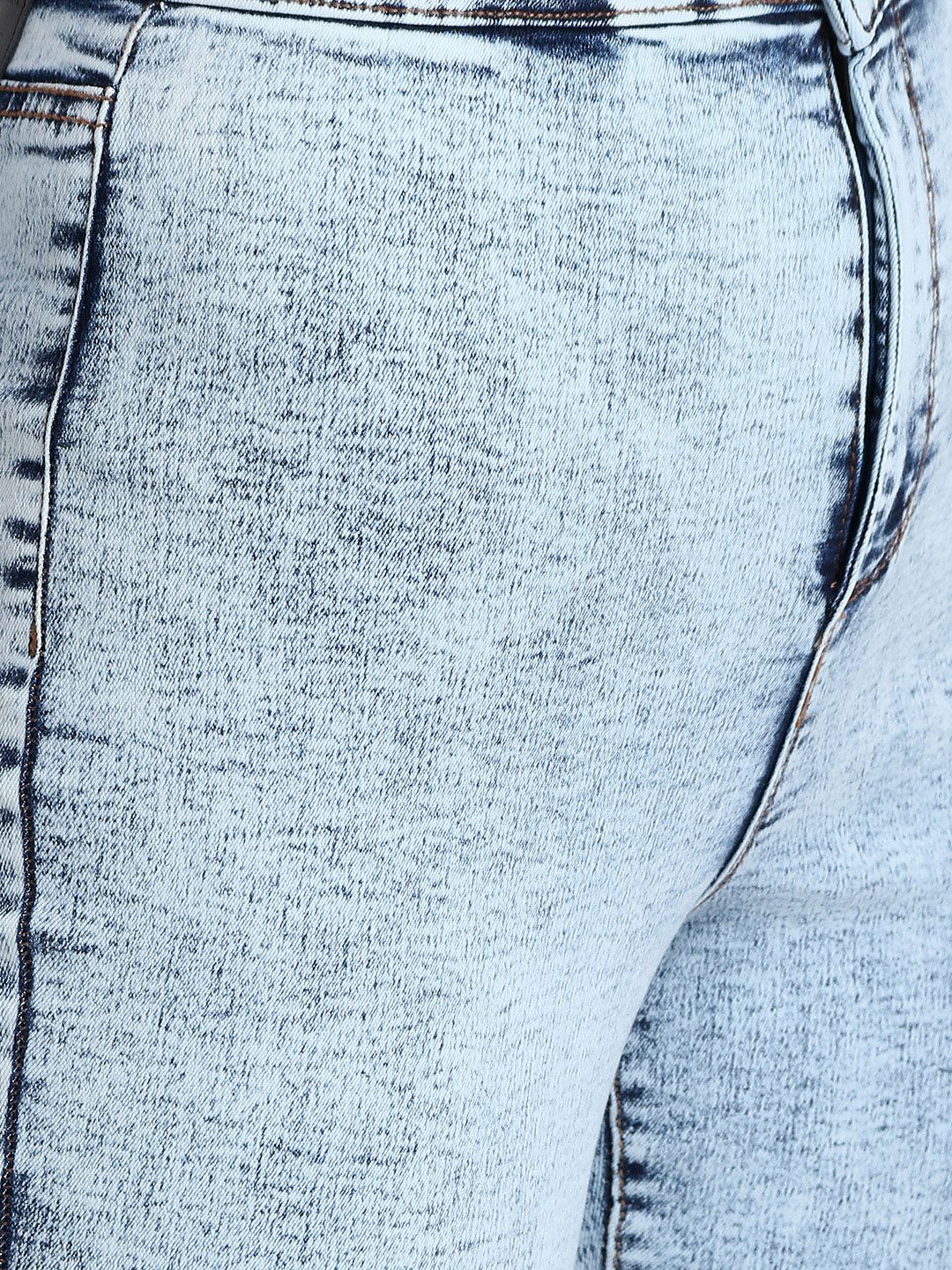 Kotty Women Blue Skinny Fit High-Rise Slash Knee Jeans