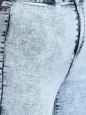 Kotty Women Blue Skinny Fit High-Rise Slash Knee Jeans