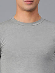Kotty Grey Round Neck Long Sleeves Regular T-shirt