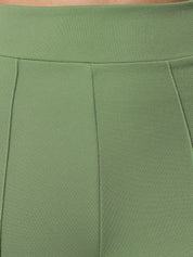 Kotty Women Green Relaxed Bootcut High-Rise Easy Wash Trouser