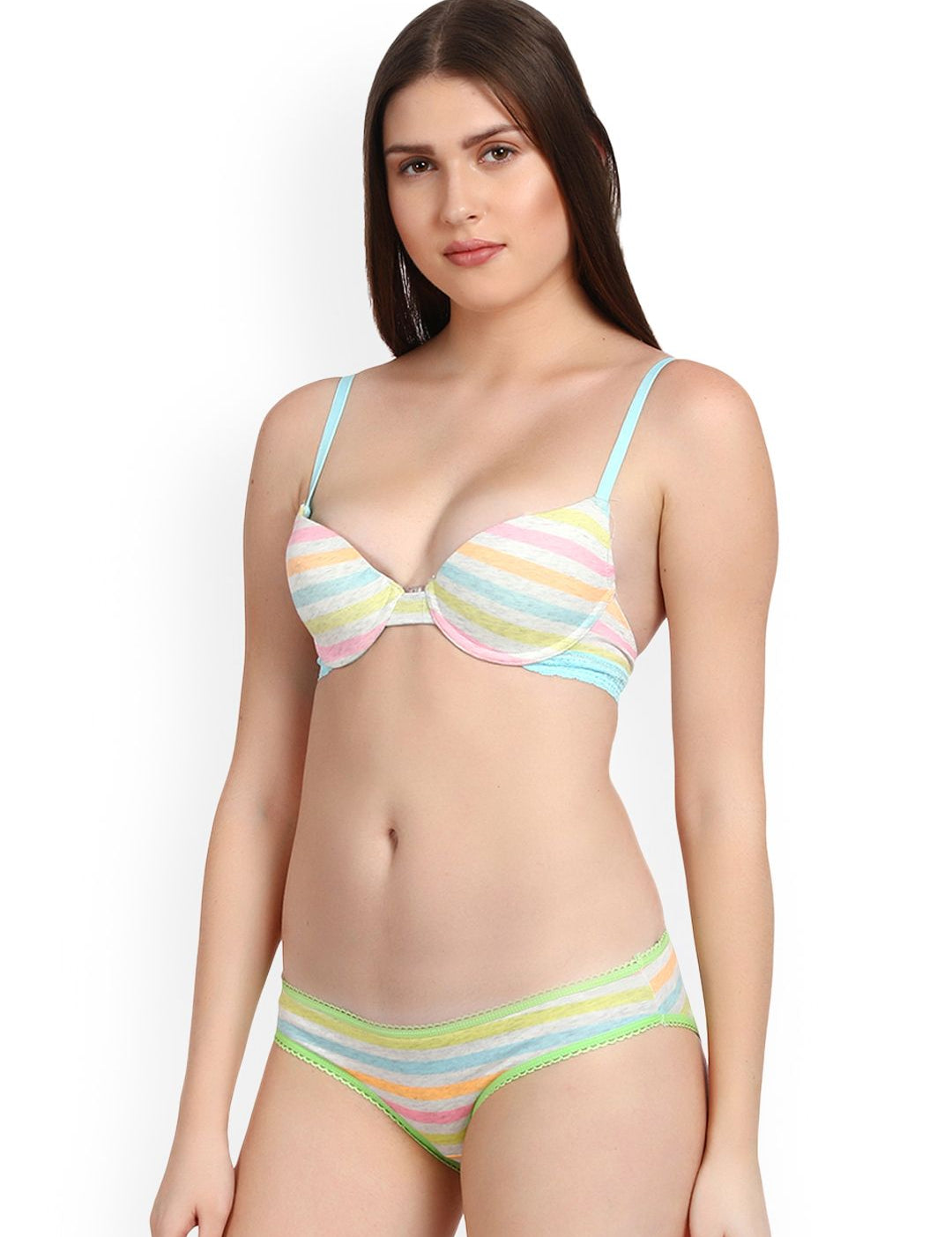 Kotty Women Multicoloured Striped Lingerie Set KTTIW131