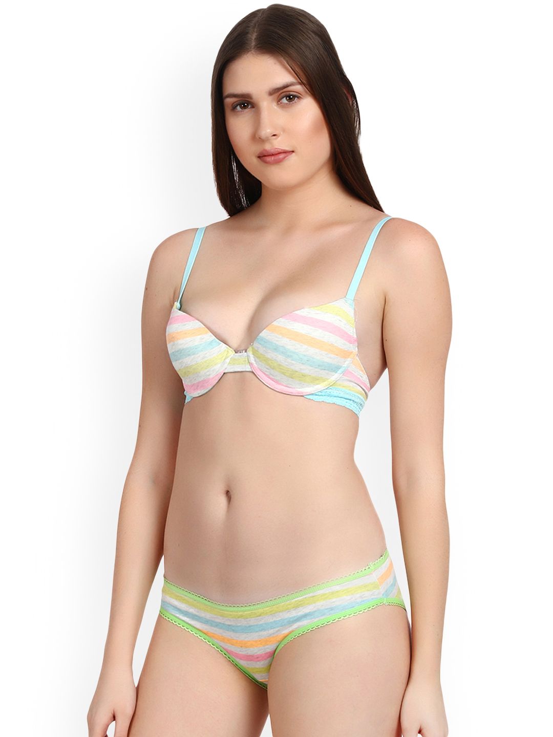 Kotty Women Multicoloured Striped Lingerie Set KTTIW131