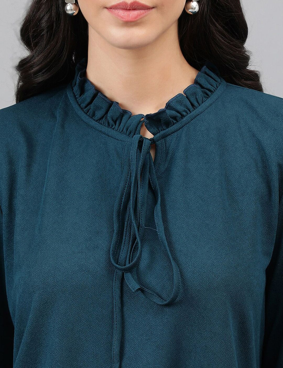 Kotty Tie-Up Neck Bell Sleeve Top