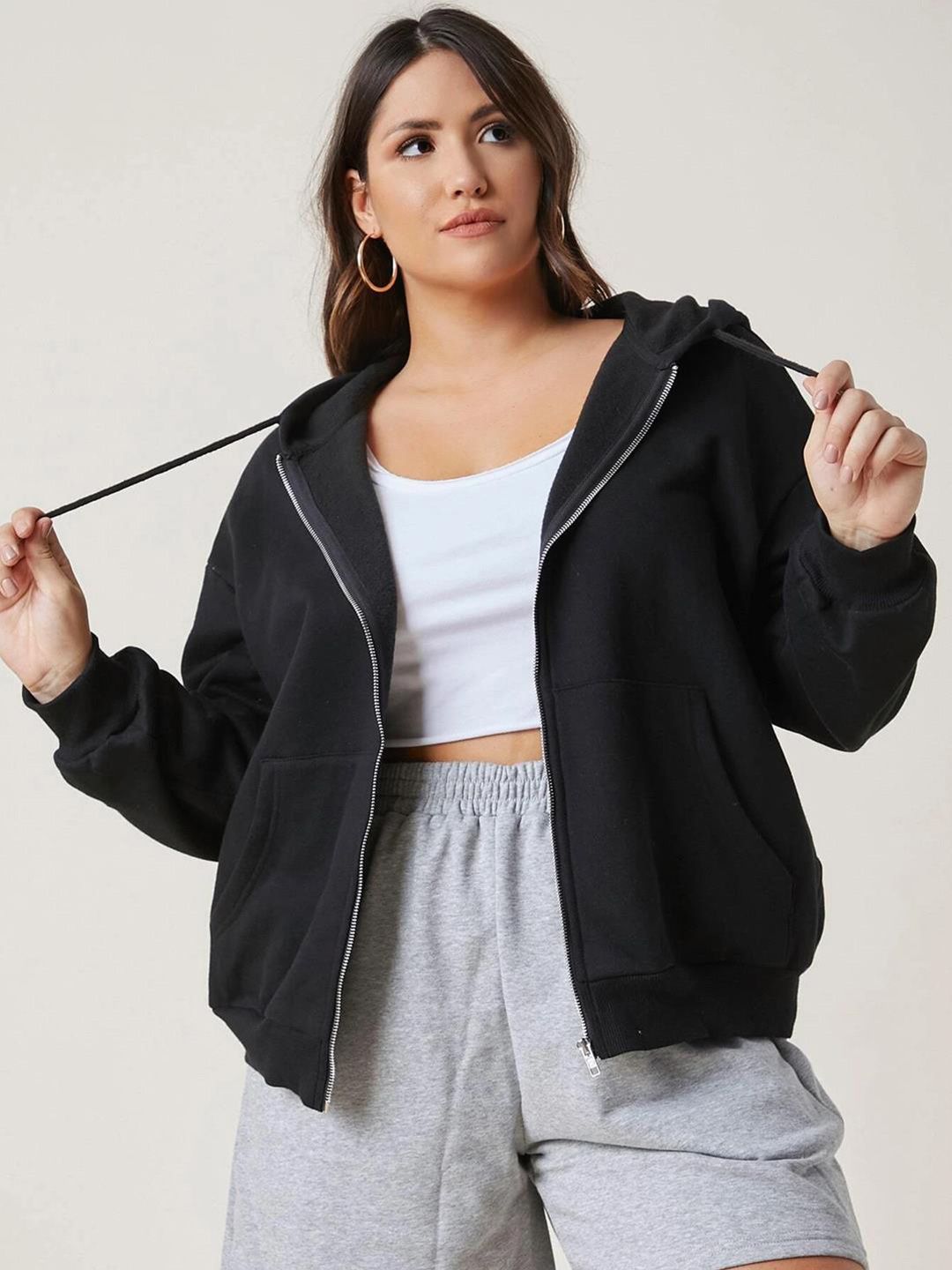 Kotty Hooded Front-Open Sweatshirt