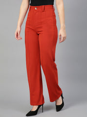 Kotty Women Pack Of 2 Straight Fit High-Rise Easy Wash Parallel Trousers