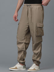 Kotty Men Relaxed Low-Rise Easy Wash Cargos Trousers