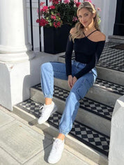 Kotty Women Blue Jean High-Rise Stretchable Jogger