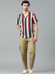 Kotty Men Relaxed Low-Rise Easy Wash Cargos Trousers