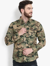 Kotty Men Khaki Printed Lightweight Tailored Jacket