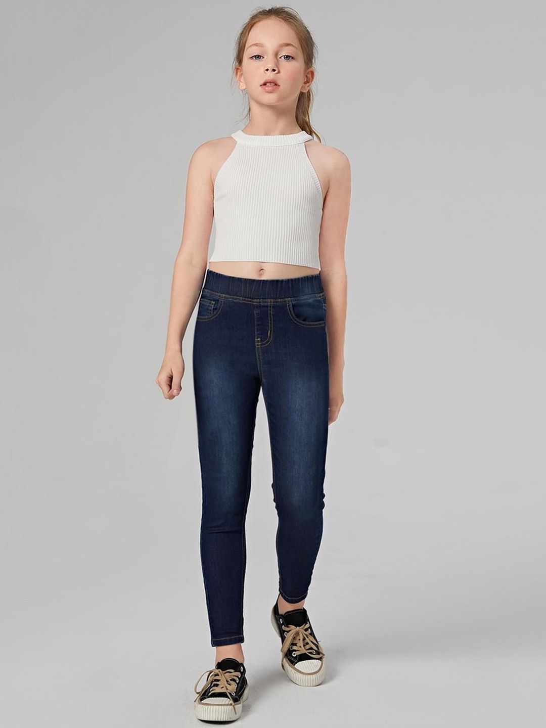 Kotty Girls Jean Skinny Fit Light Fade Clean Look Stretchable Jeans