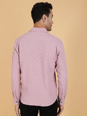 Kotty Men Relaxed Spread Collar Textured Casual Shirt