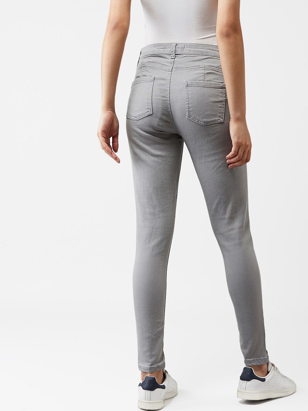 Kotty Women Grey Skinny Fit High-Rise Clean Look Jeans