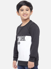 Kotty Boys Black Colourblocked Sweatshirt
