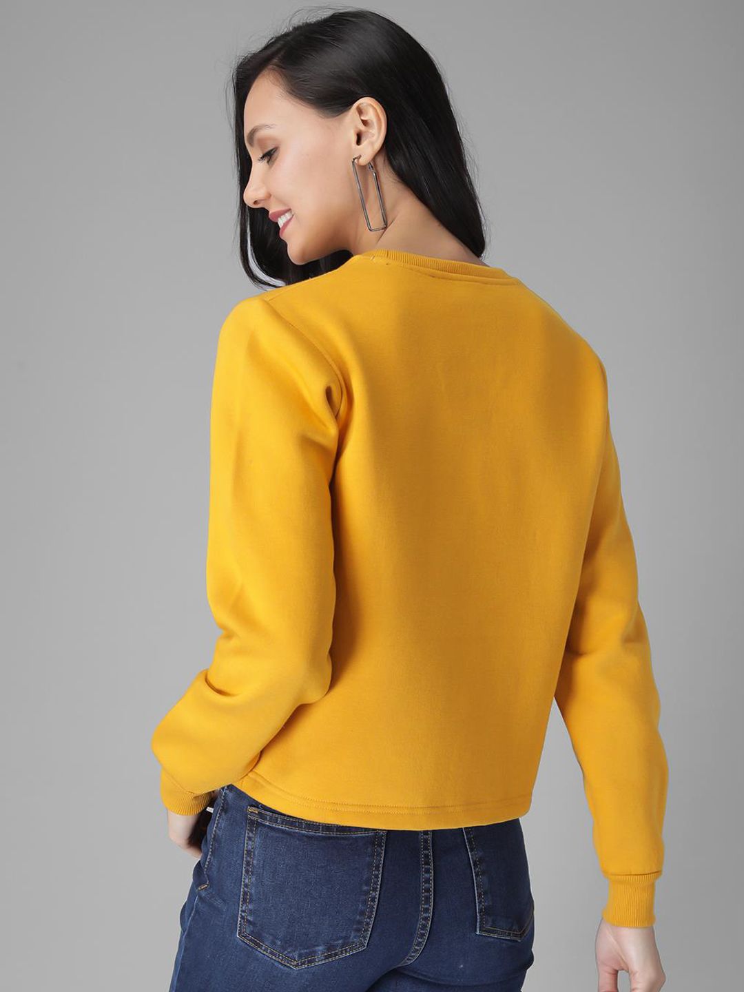 Kotty Women Yellow Printed Sweatshirt