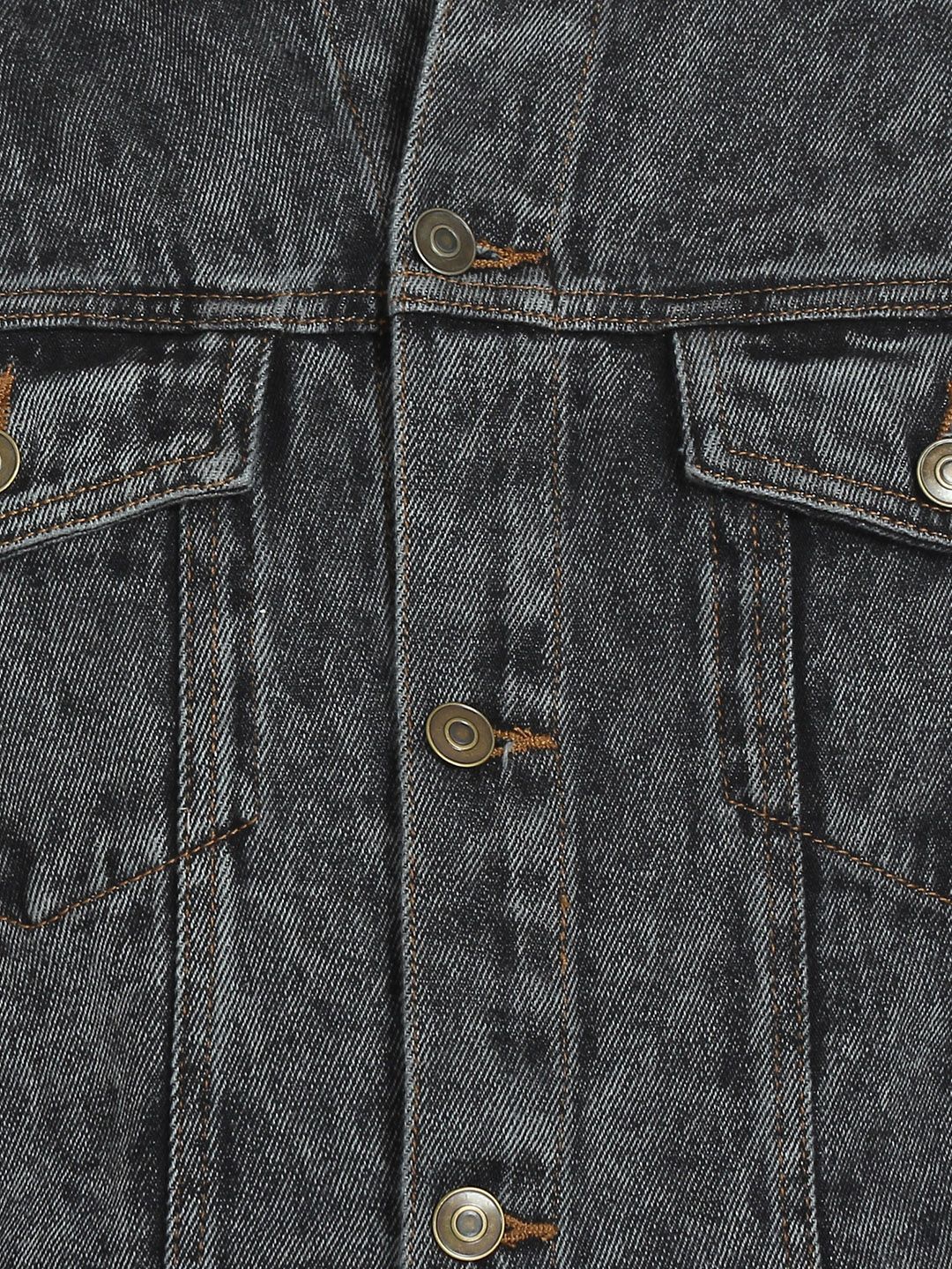 Kotty Men Black Solid Denim Jacket