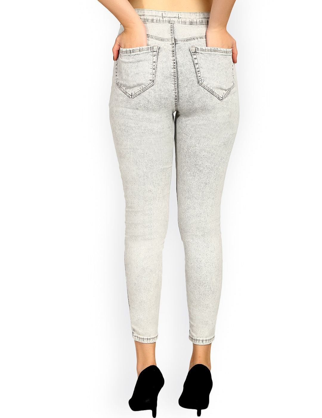 Kotty Women Grey Skinny Fit High-Rise Clean Look Jeans