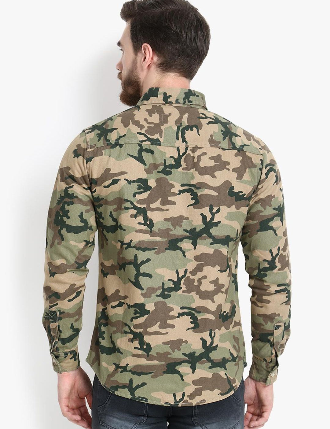 Kotty Men Khaki Printed Lightweight Tailored Jacket