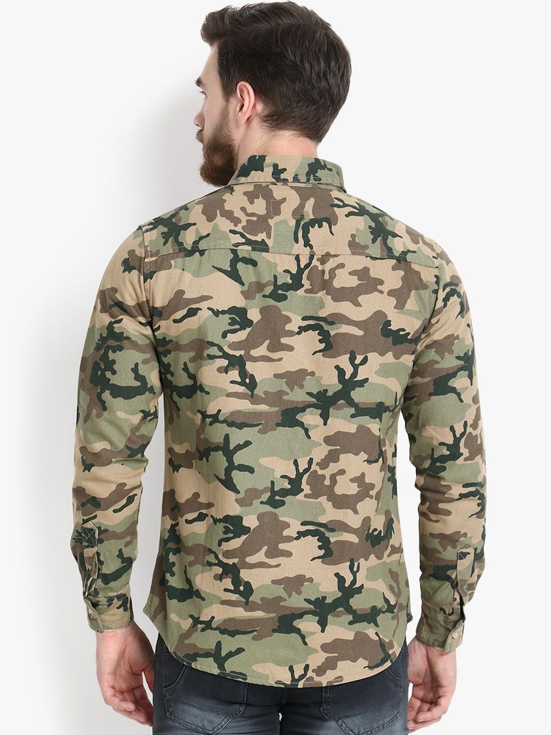 Kotty Men Khaki Printed Lightweight Tailored Jacket