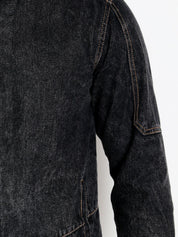Kotty Men Black Solid Denim Jacket