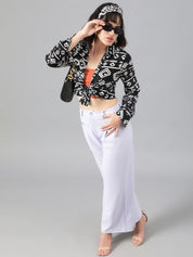 Kotty Women White Relaxed Straight Leg Fit High-Rise Easy Wash Pleated Parallel Trousers