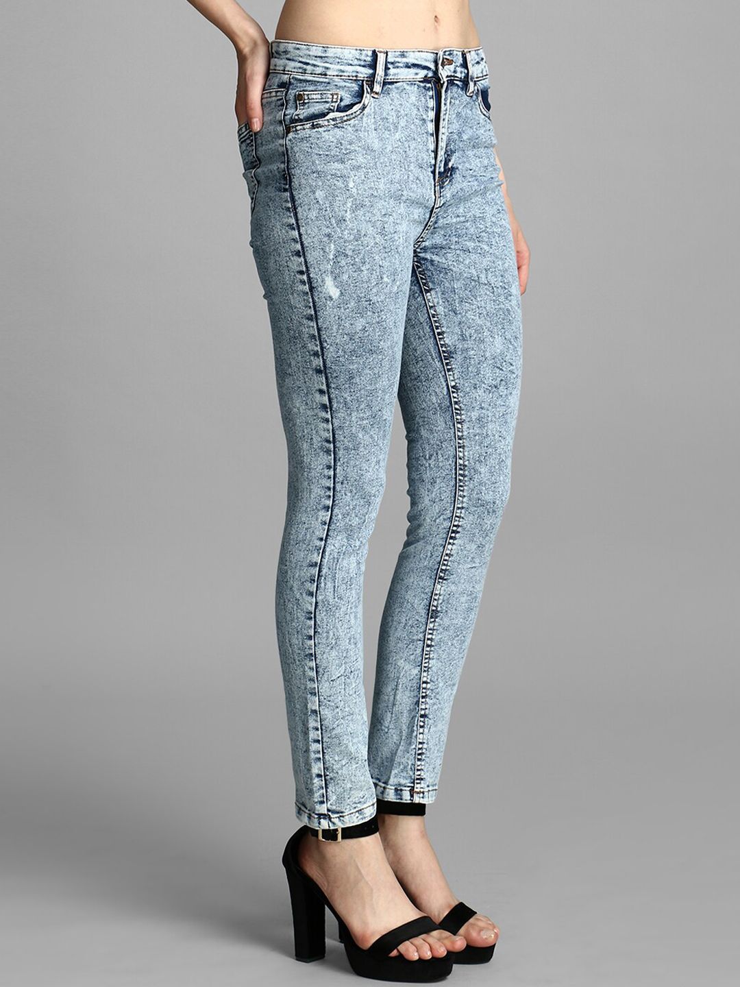 Kotty Women Blue Skinny Fit High-Rise Clean Look Jeans