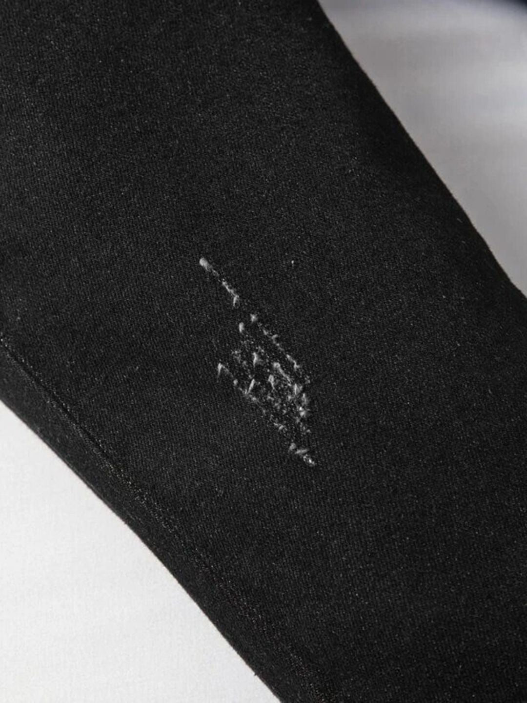 Kotty Boys Black Jean Mildly Distressed Regular Fit Jeans