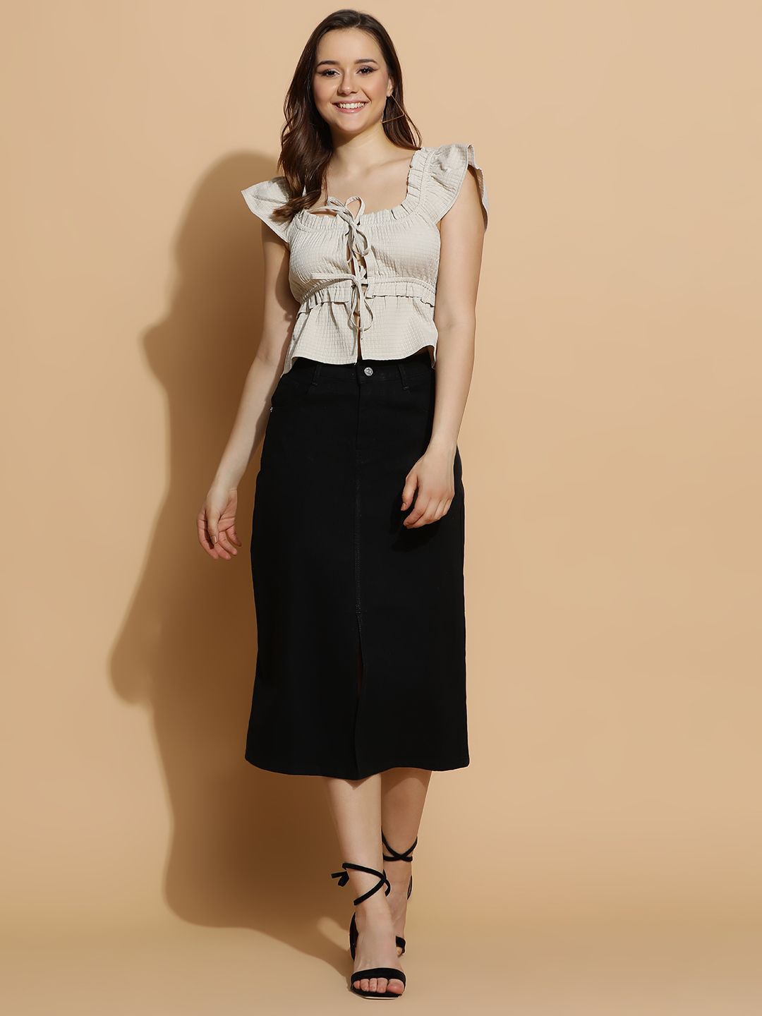 Kotty Women Solid Square Neck Top