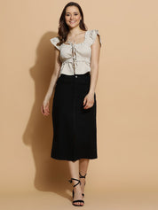 Kotty Women Solid Square Neck Top