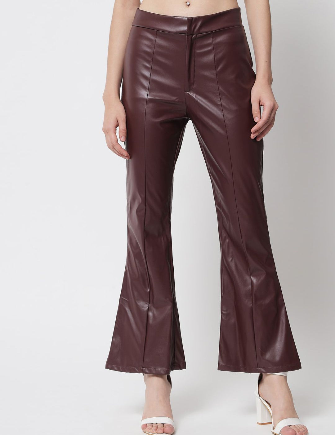 Kotty Women Brown Relaxed Flared Trousers