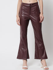 Kotty Women Brown Relaxed Flared Trousers