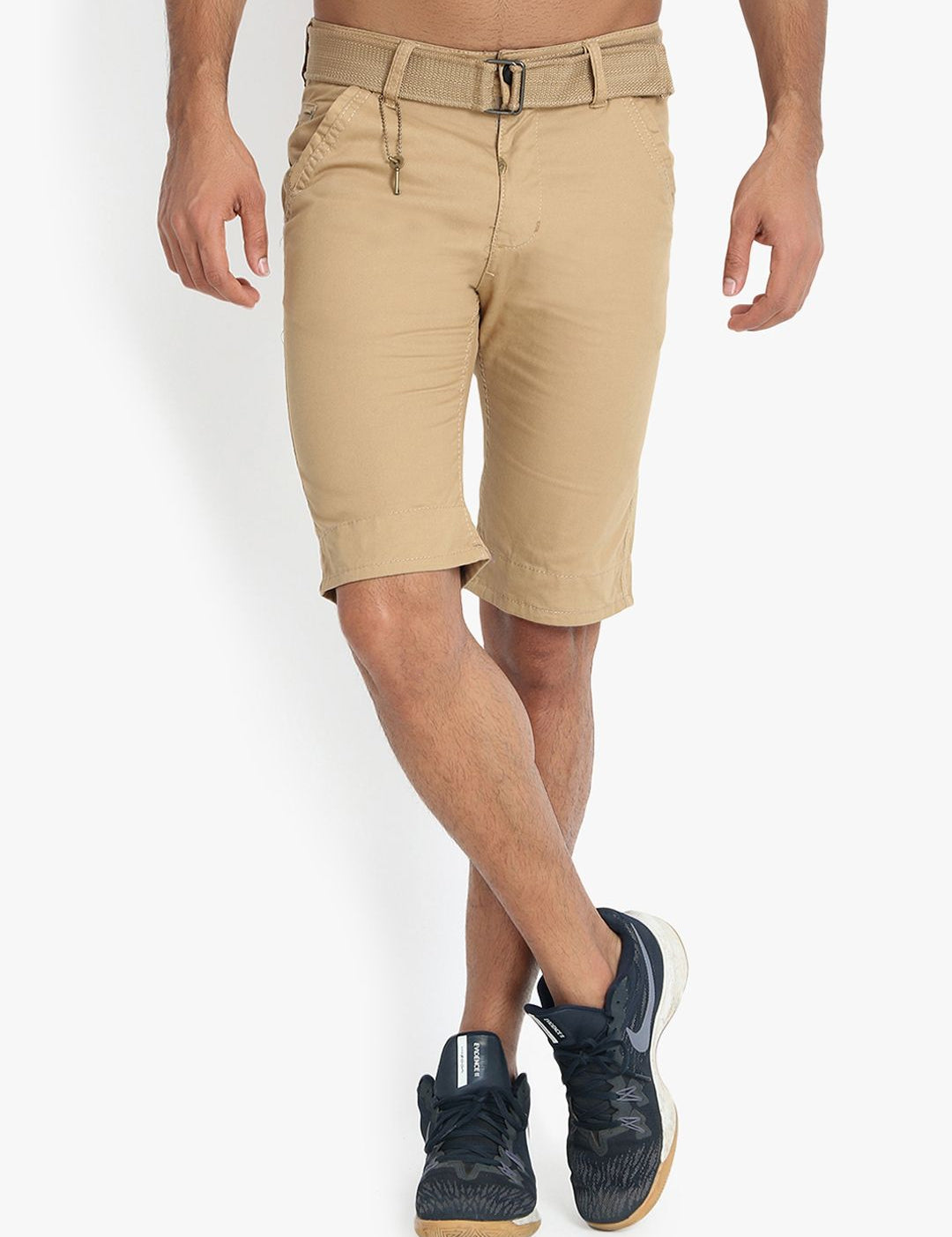 Kotty Men Beige Solid Regular Fit Regular Shorts