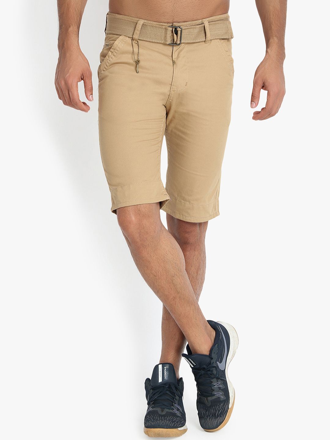 Kotty Men Beige Solid Regular Fit Regular Shorts