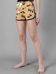 Kotty Women Yellow Printed Lounge Shorts
