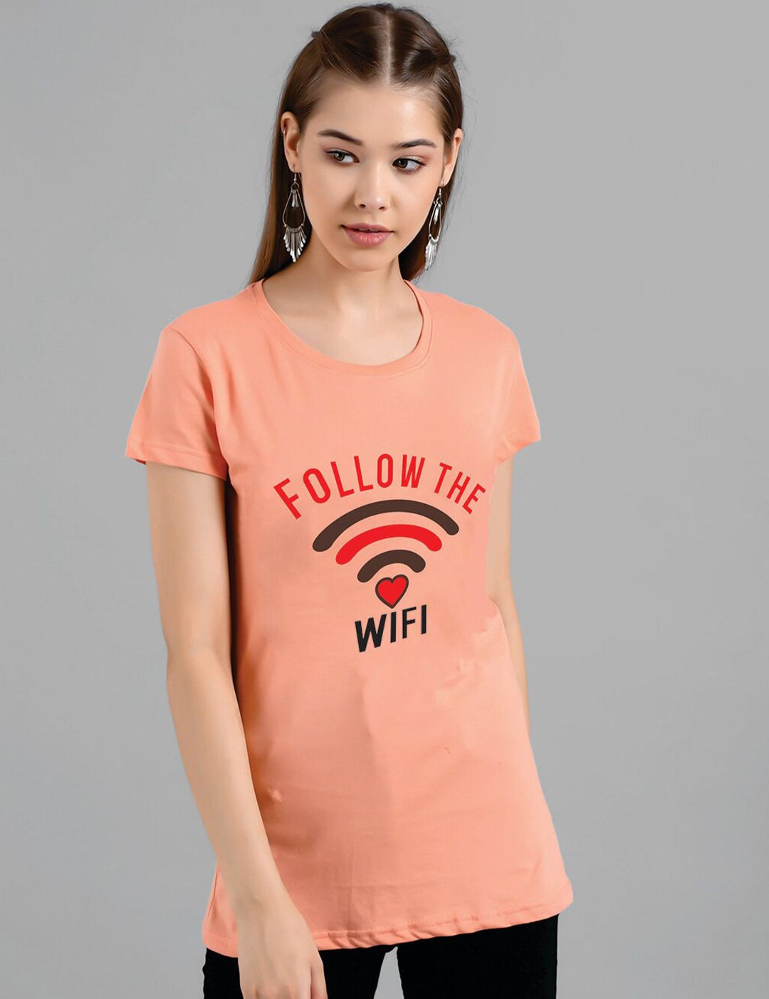 Kotty Typography Printed Round Neck T-shirt