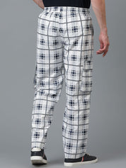 Kotty Men Checked Relaxed Low-Rise Easy Wash Cargo Trousers