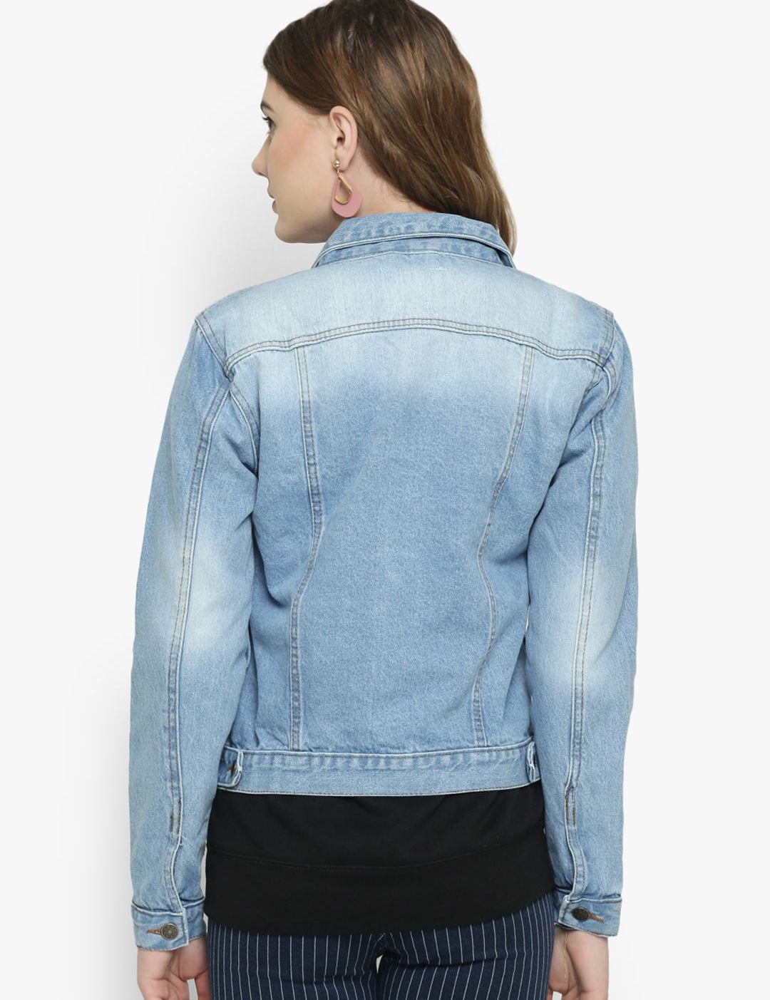 Kotty Women Blue Solid Denim Jacket