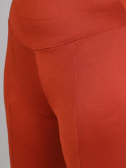 Kotty Women Maroon Flared High-Rise Parallel Trousers