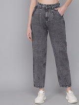 Kotty Women Straight Fit High-Rise Heavy Fade Stretchable Jeans
